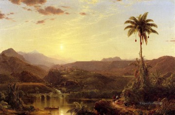  paisajes - Las Cordilleras Paisaje del amanecer Río Hudson Paisajes de la Iglesia Frederic Edwin